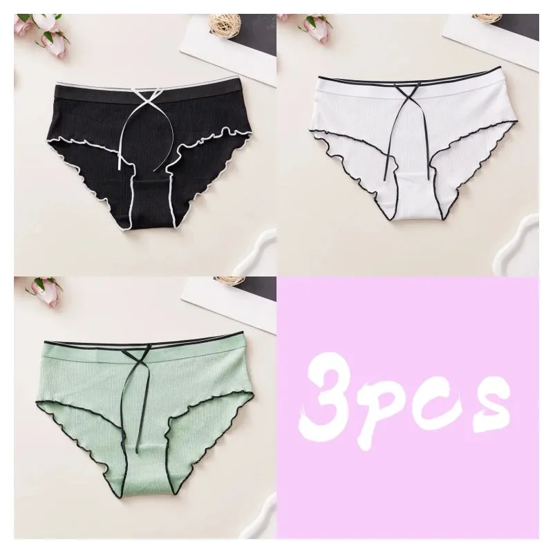 Seamless Triangle Midriff Women's Underwear,european And American Style,sexy Panties,cute Girls Triangle Pants,3pcs Per Package