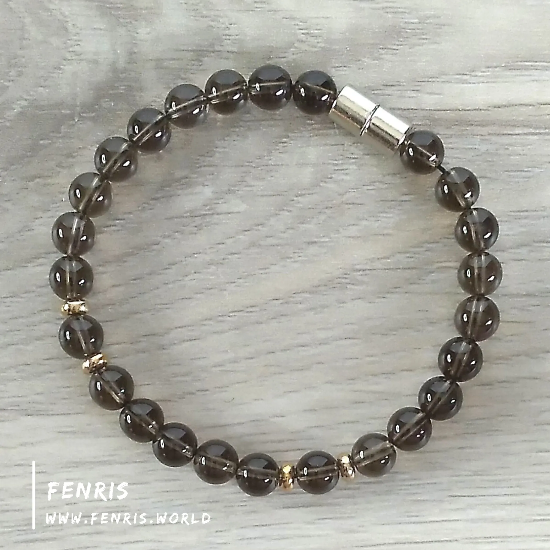 Smoky Quartz Bracelet Gemstone Bead Magnetic Clasp