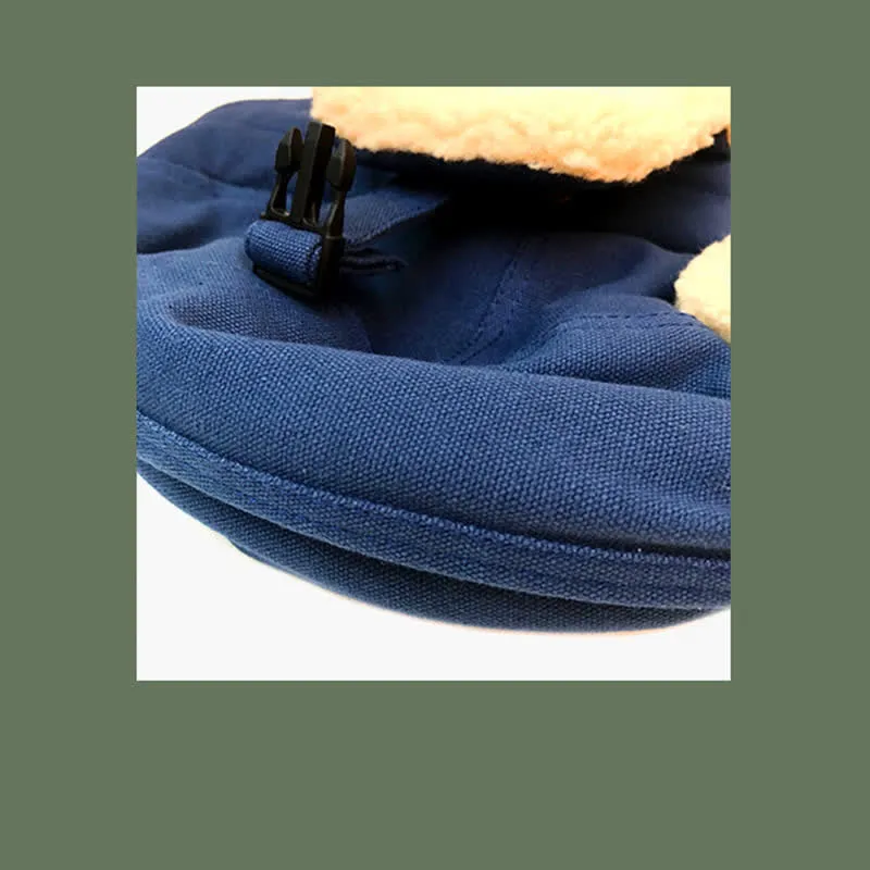 Solid Color Plush Inner Earmuffs Pilot Hat