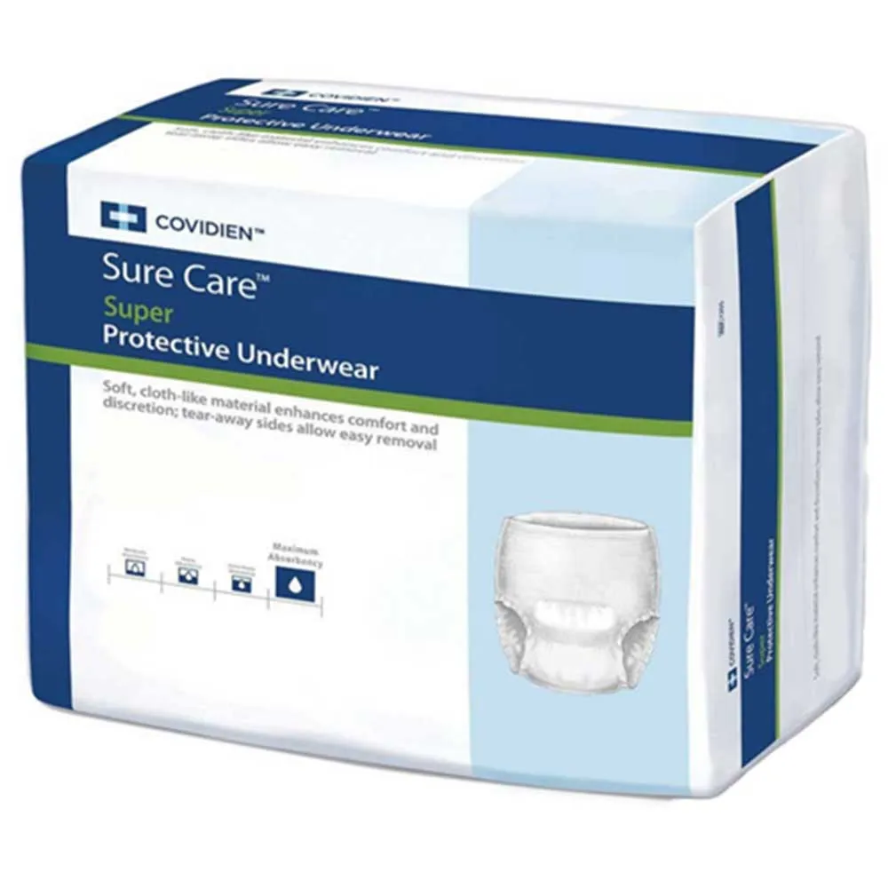 Sure Care 1225 Adult Absorbent Underwear Pull On X-Large Disposable Heavy Absorbency, Pack of 12