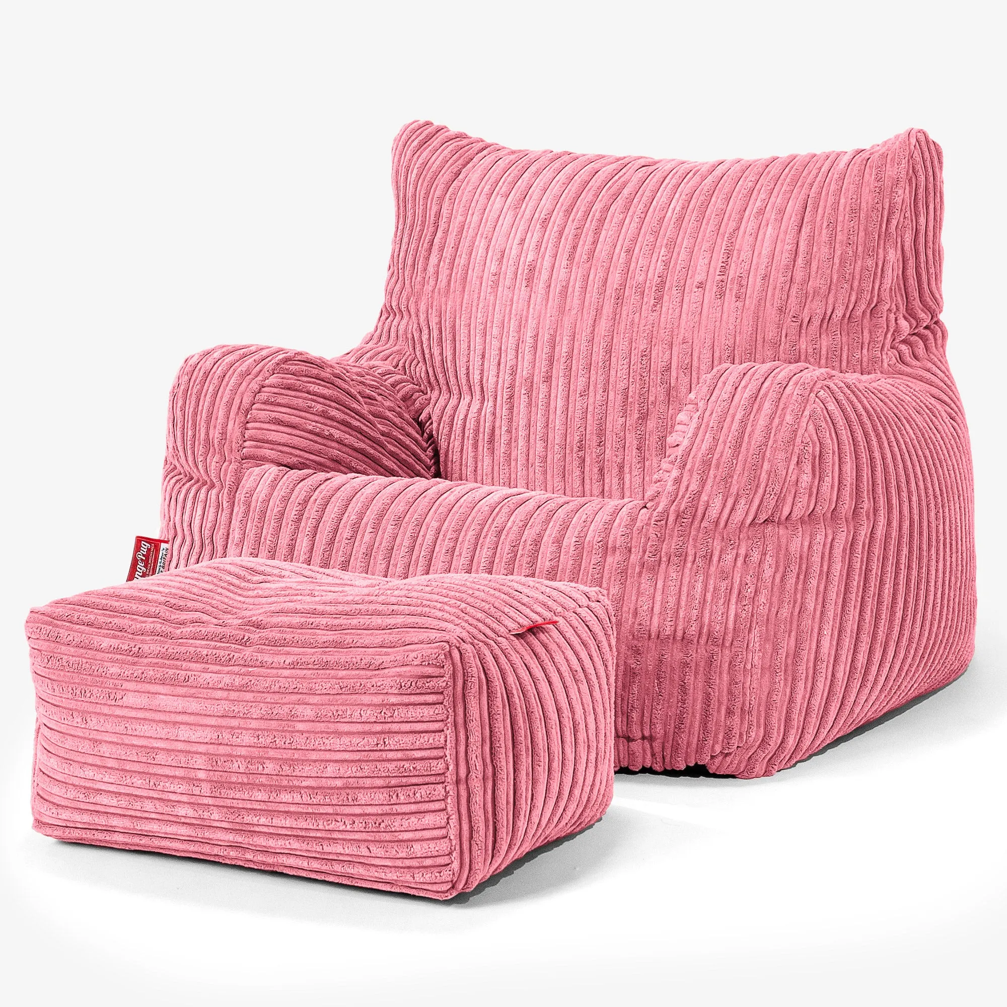 Teens Bean Bag Armchair 6-14 yr - Cord Coral Pink