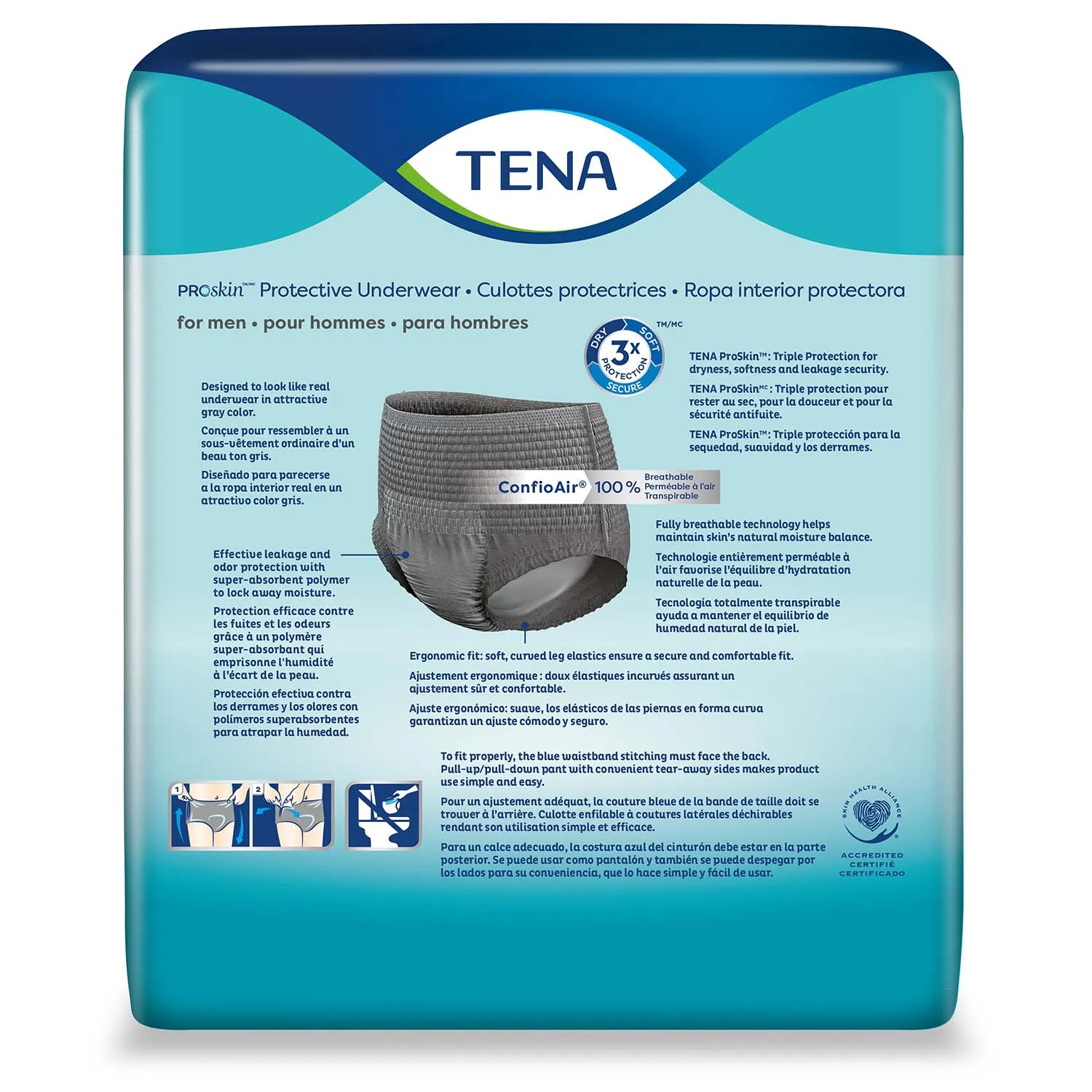 TENA ProSkin Protective Incontinence Underwear for Men 55"- 66", Moderate Absorbency, X-Large