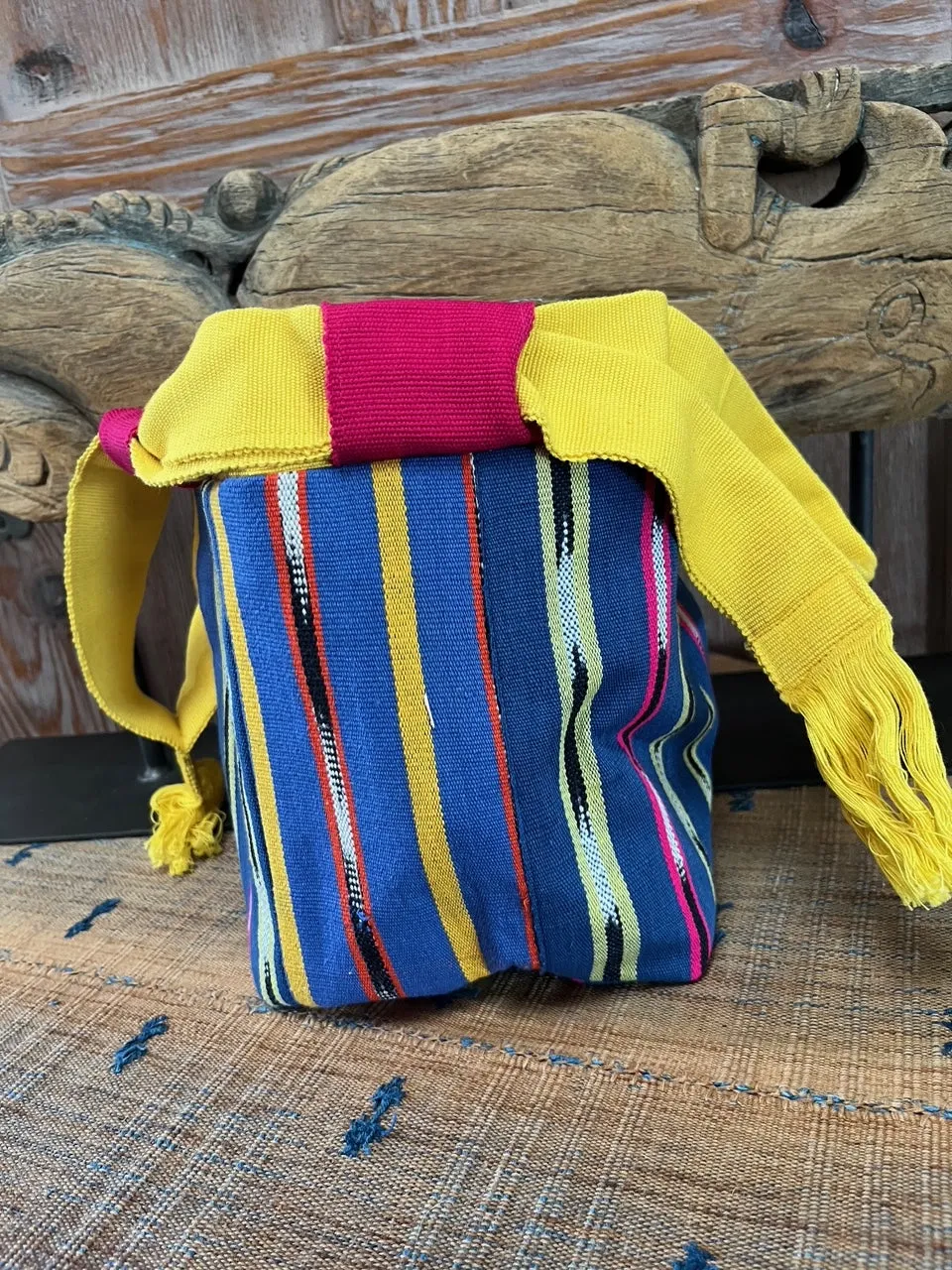 Traditional Japanese Rice Bag in Guatemalan Textiles