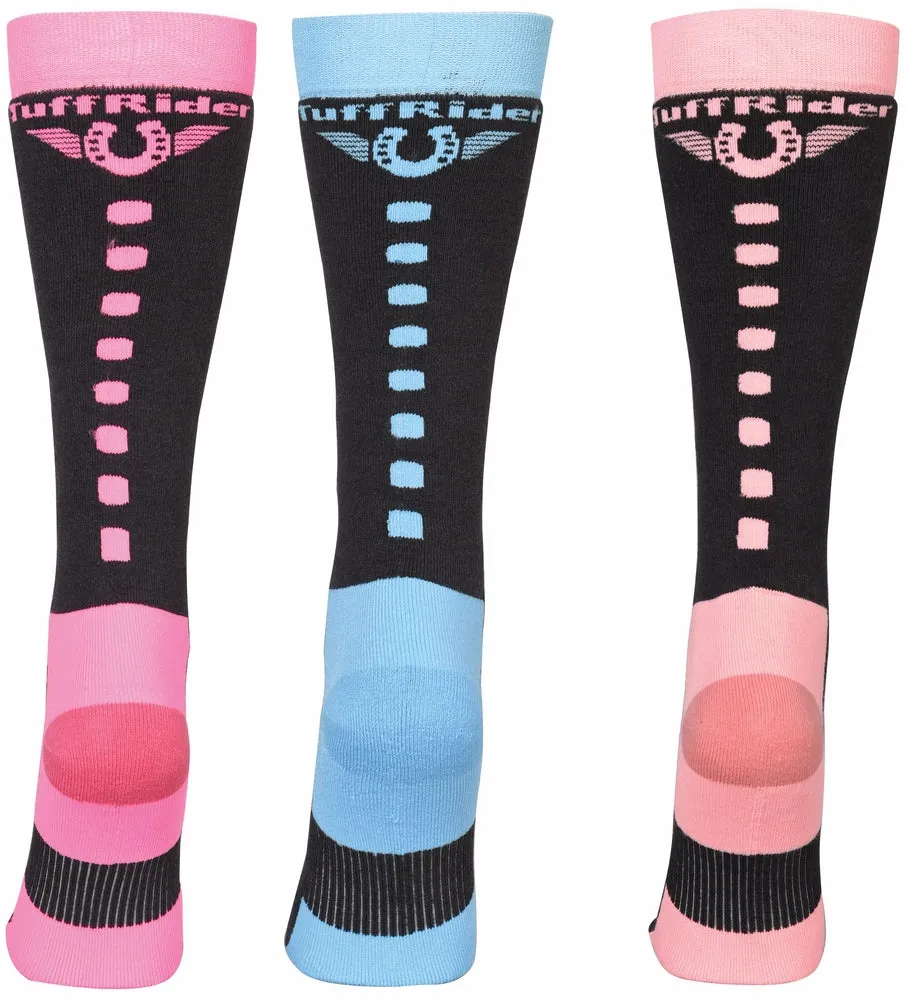 TuffRider Ladies Neon Winter Thermal Knee Hi Socks - 3 Pack