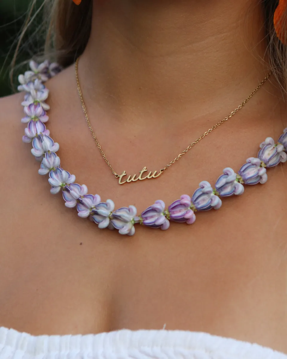 Tutu Cursive Necklace, Gold