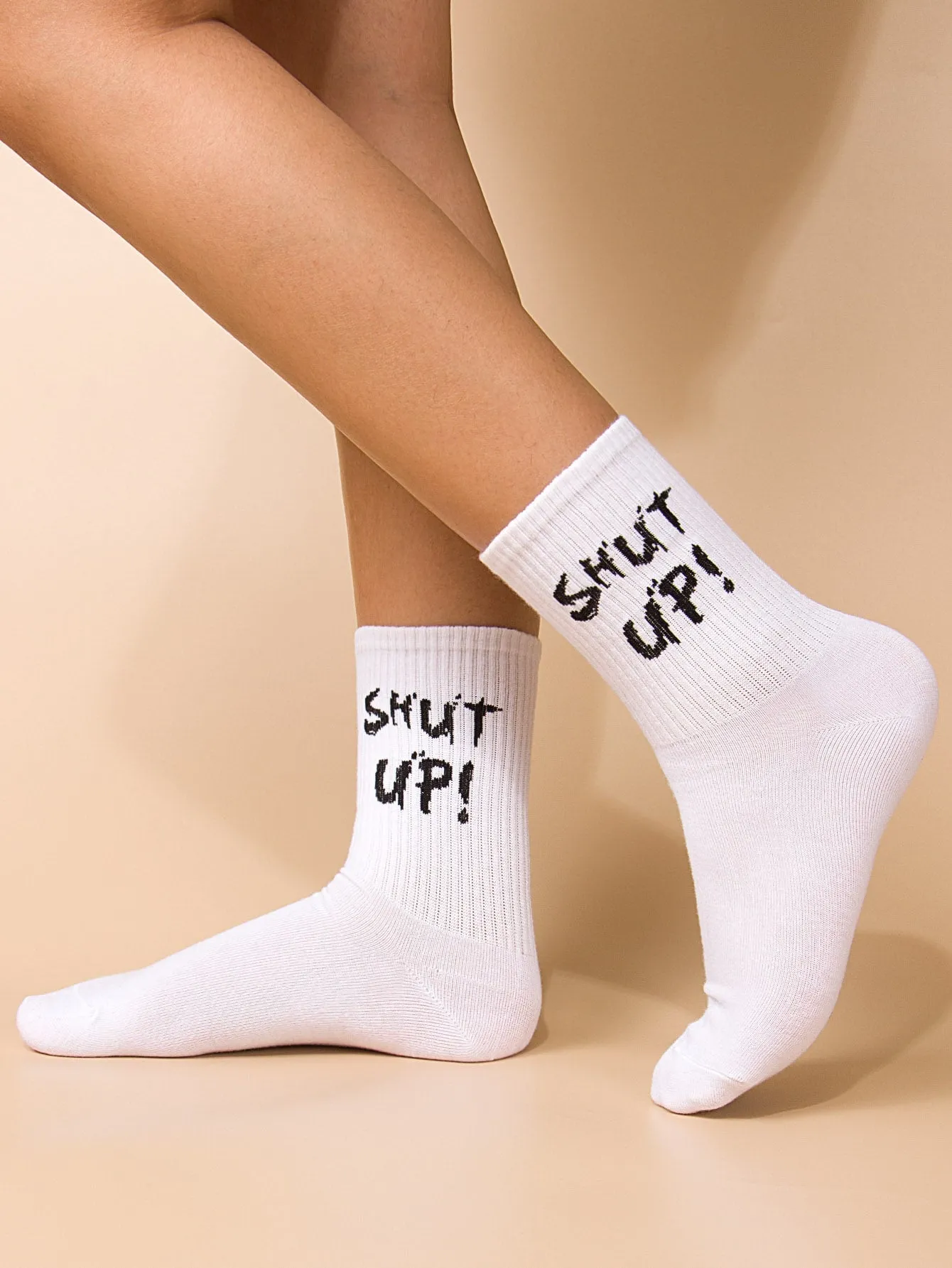 White Socks Shut Up Socks Funny Socks for Women Novelty Socks Funky Socks Gift