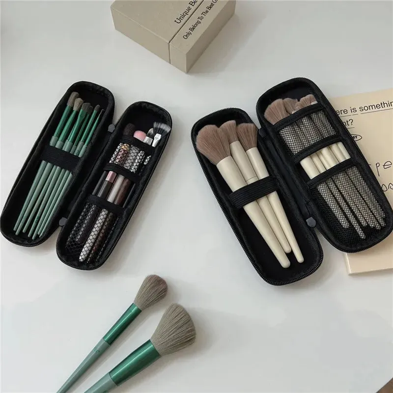 Women Makeup Brush Case Cosmetic Storage Bags Waterproof Double Zipper Brushes Storage Box Women Portable Travel Brush Holder