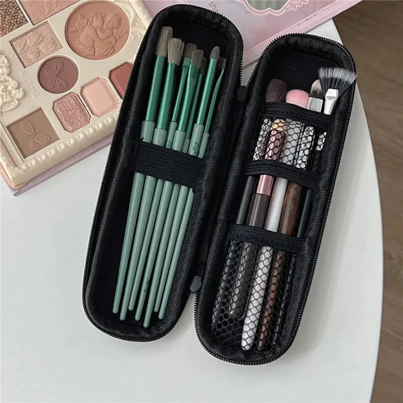 Women Makeup Brush Case Cosmetic Storage Bags Waterproof Double Zipper Brushes Storage Box Women Portable Travel Brush Holder