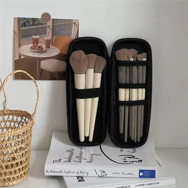 Women Makeup Brush Case Cosmetic Storage Bags Waterproof Double Zipper Brushes Storage Box Women Portable Travel Brush Holder